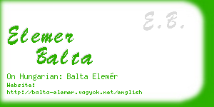 elemer balta business card